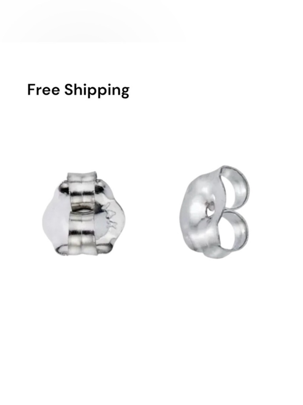 14k White Gold Replacement Earring Push Backs (1 Pair)